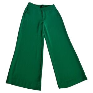 Banana Republic Emerald Green Wide Leg Trousers High Rise Workwear Pants Size 4